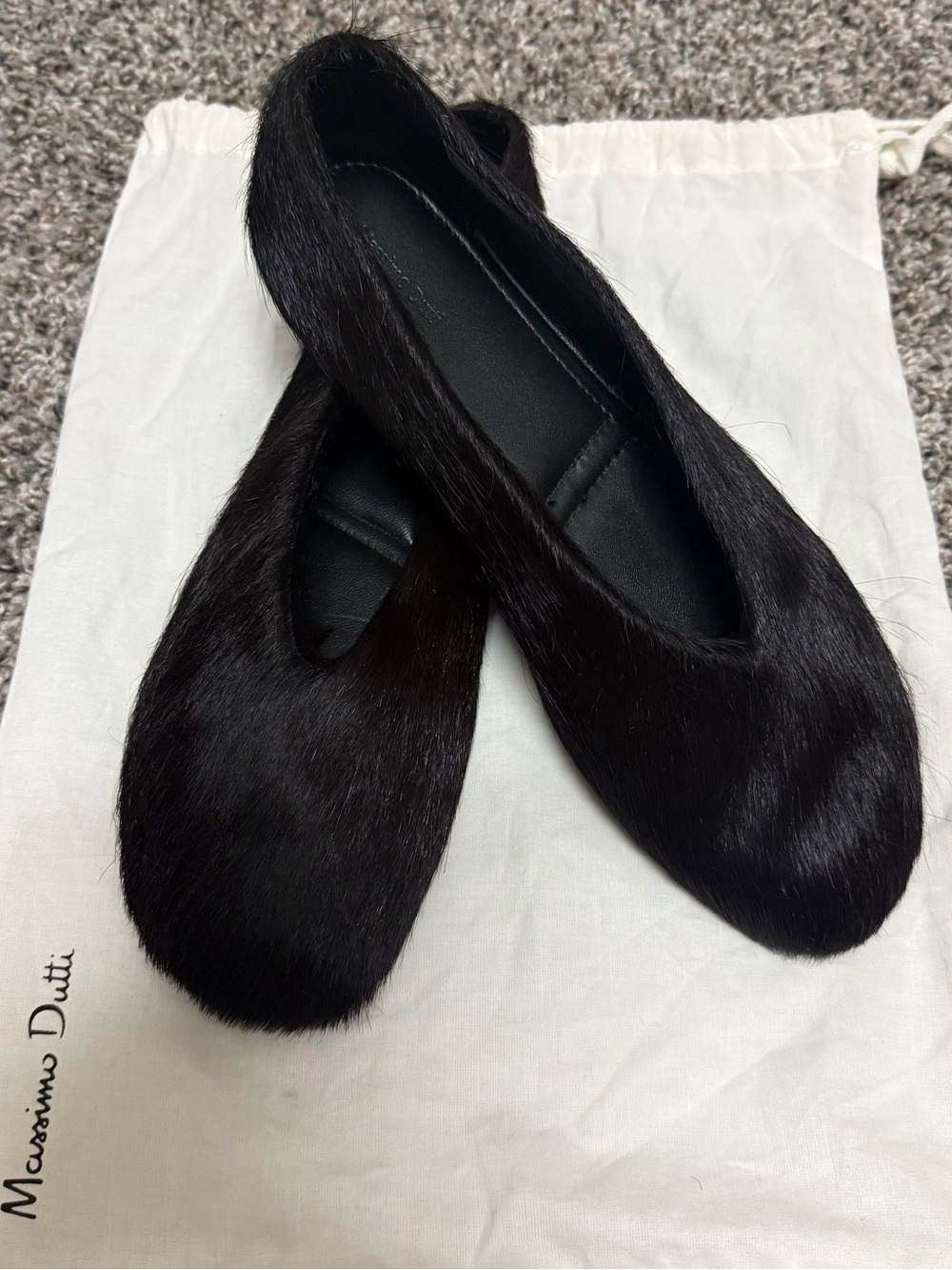 Massimo Dutti Pony hair Brown Flats